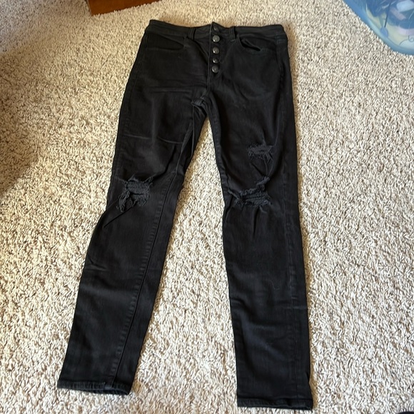 American Eagle Outfitters Denim - Women’s American Eagle outfitters black Super Hi rise jeggings jeans sz 6R